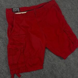 Jordan Craig Mens Red Cotton Cargo Shorts Size 40 Style 4454 Utility Pockets